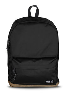 Jacbag Campus-Deri Tabanlı İki Bölmeli Sırt Çantası Campus Jac-Siyah