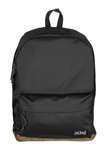 Jacbag Campus-Deri Tabanlı İki Bölmeli Sırt Çantası Campus Jac-Siyah