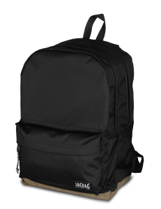 Jacbag Campus-Deri Tabanlı İki Bölmeli Sırt Çantası Campus Jac-Siyah