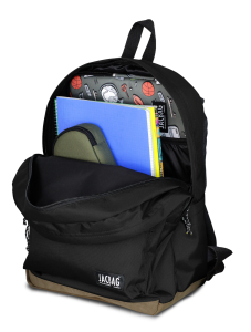 Jacbag Campus-Deri Tabanlı İki Bölmeli Sırt Çantası Campus Jac-Siyah