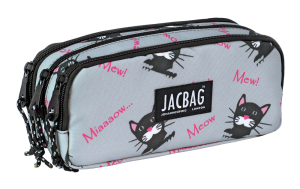 Jacbag Trıple Pouch-Üç Bölmeli Kalem Kutusu Triple Pouch-Miyav
