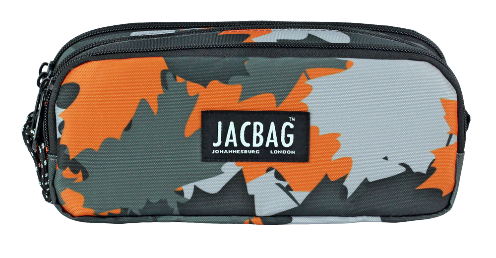 Jacbag Trıple Pouch-Üç Bölmeli Kalem Kutusu Triple Pouch-Turuncu Camoflora