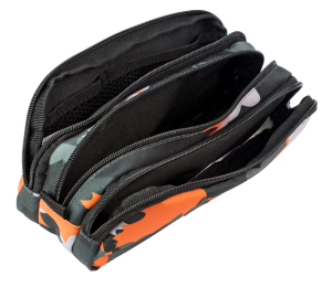 Jacbag Trıple Pouch-Üç Bölmeli Kalem Kutusu Triple Pouch-Turuncu Camoflora