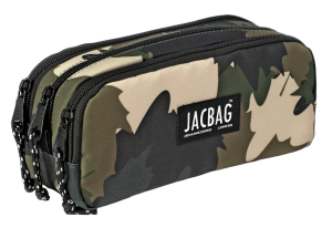 Jacbag Trıple Pouch-Üç Bölmeli Kalem Kutusu Triple Pouch-Haki Camoflora