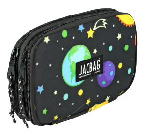 Jacbag Double Cover -Çift Kapaklı Kalem Kutusu Double Cover-Galaksi