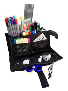 Jacbag Twın Case Pro-İki Bölmeli Masa Üstü Kalem Kutusu Twin-Yeşil Yapraklar