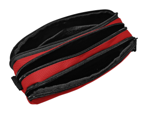 Jacbag Trıple Pouch-Üç Bölmeli Kalem Kutusu Triple Pouch-Kırmızı