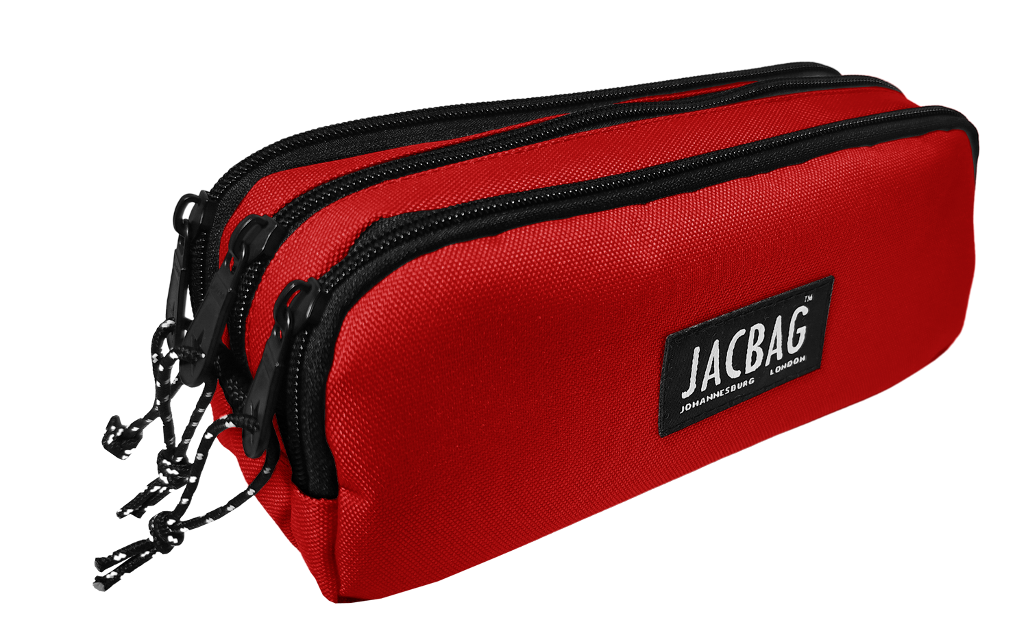 Jacbag Trıple Pouch-Üç Bölmeli Kalem Kutusu Triple Pouch-Kırmızı
