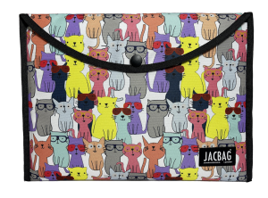 Jacbag Çıtçıtlı Dosya  Çanta  A4 Çıtçıtlı Dosya-Sarı Kedili