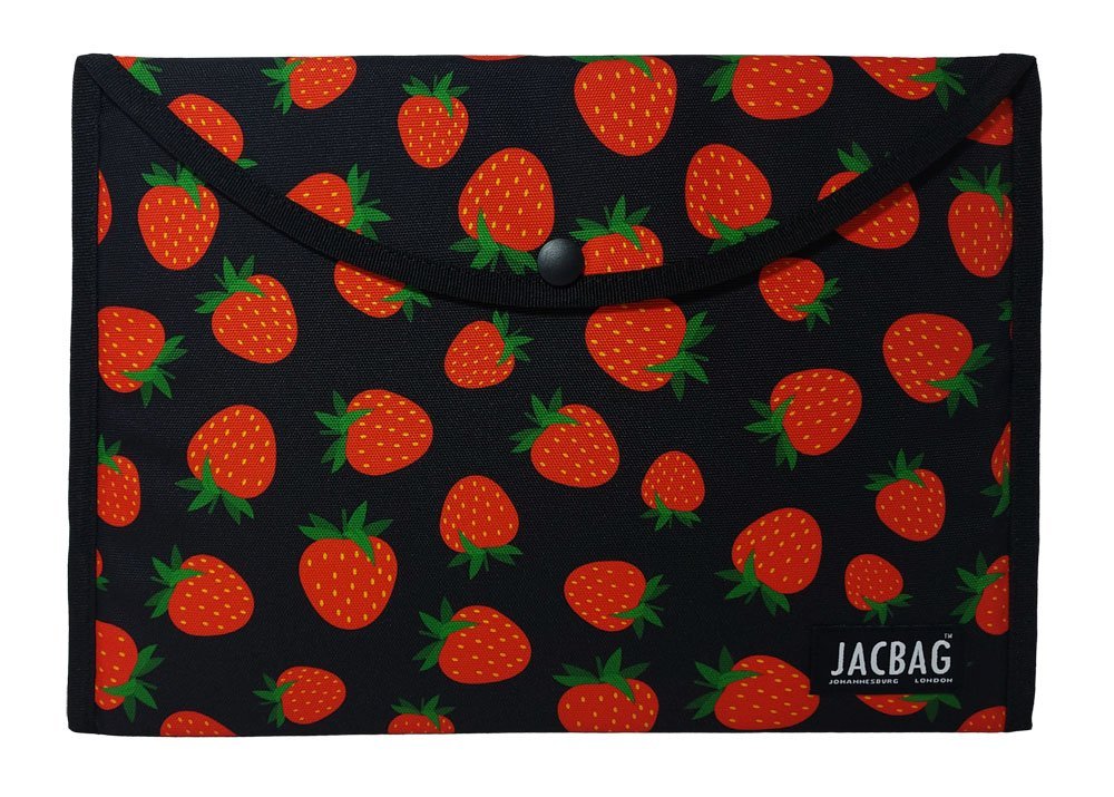 Jacbag Çıtçıtlı Dosya  Çanta  A4 Çıtçıtlı Dosya-Çilekli