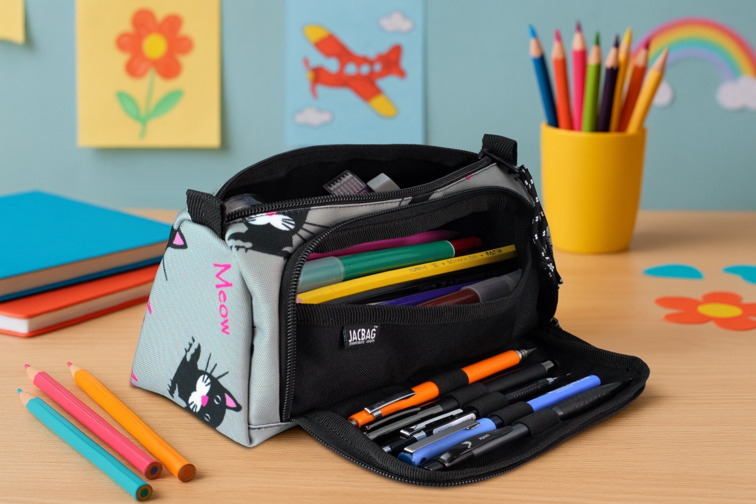 Jacbag Prime XL-Lastik Ayraçlı İki Bölmeli Kalem Kutusu