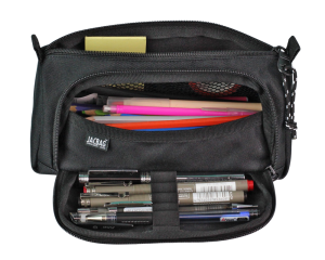 Jacbag Prime XL-Lastik Ayraçlı İki Bölmeli Kalem Kutusu Prime XL-Siyah