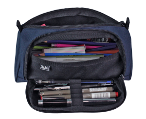 Jacbag Prime XL-Lastik Ayraçlı İki Bölmeli Kalem Kutusu Prime XL-Lacivert