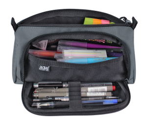 Jacbag Prime XL-Lastik Ayraçlı İki Bölmeli Kalem Kutusu Prime XL-Gri