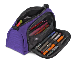 Jacbag Prime XL-Lastik Ayraçlı İki Bölmeli Kalem Kutusu Prime XL-Mor