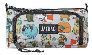 Jacbag Prime XL-Lastik Ayraçlı İki Bölmeli Kalem Kutusu Prime XL-Neşeli Patiler