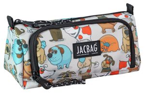 Jacbag Prime XL-Lastik Ayraçlı İki Bölmeli Kalem Kutusu Prime XL-Neşeli Patiler