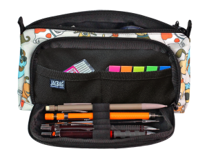 Jacbag Prime XL-Lastik Ayraçlı İki Bölmeli Kalem Kutusu Prime XL-Neşeli Patiler
