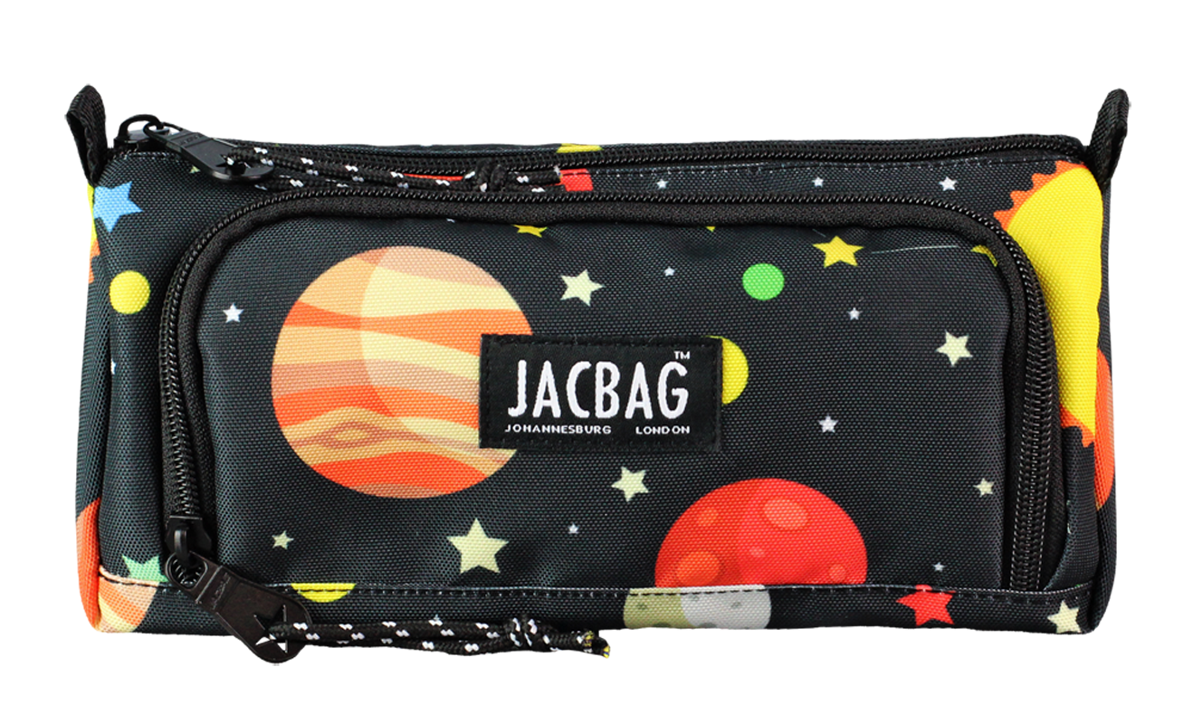 Jacbag Prime XL-Lastik Ayraçlı İki Bölmeli Kalem Kutusu Prime XL-Galaksi