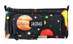 Jacbag Prime XL-Lastik Ayraçlı İki Bölmeli Kalem Kutusu Prime XL-Galaksi