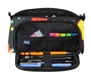 Jacbag Prime XL-Lastik Ayraçlı İki Bölmeli Kalem Kutusu Prime XL-Galaksi