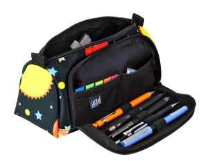 Jacbag Prime XL-Lastik Ayraçlı İki Bölmeli Kalem Kutusu Prime XL-Galaksi