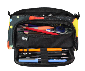 Jacbag Prime XL-Lastik Ayraçlı İki Bölmeli Kalem Kutusu Prime XL-Galaksi