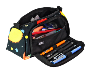 Jacbag Prime XL-Lastik Ayraçlı İki Bölmeli Kalem Kutusu Prime XL-Galaksi