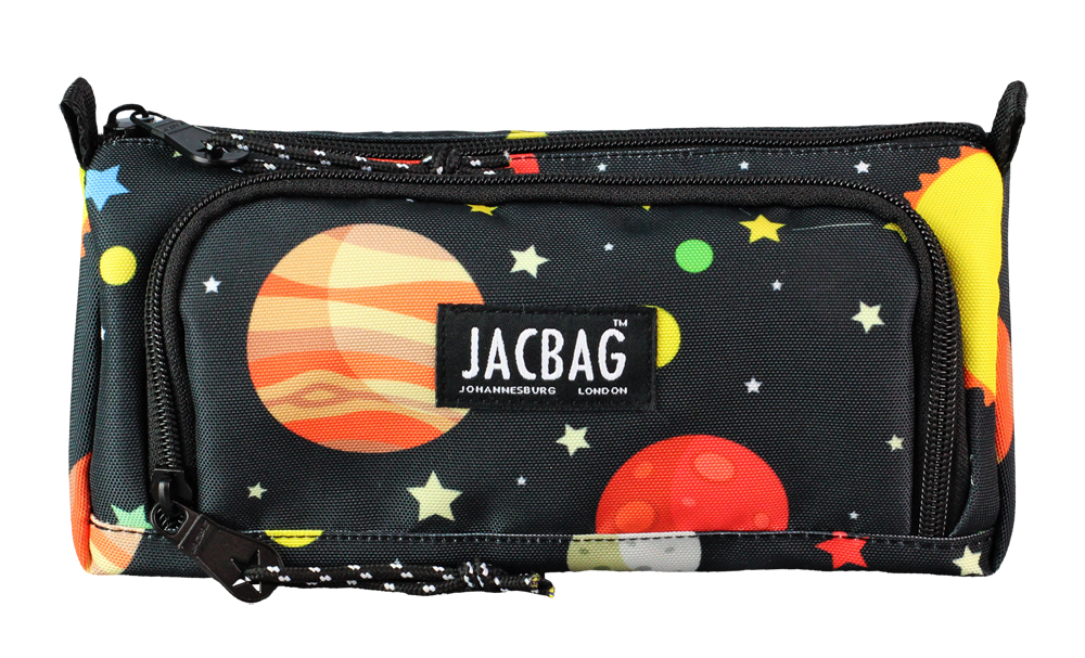 Jacbag Prime XL-Lastik Ayraçlı İki Bölmeli Kalem Kutusu Prime XL-Galaksi