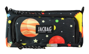 Jacbag Prime XL-Lastik Ayraçlı İki Bölmeli Kalem Kutusu Prime XL-Galaksi