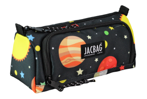 Jacbag Prime XL-Lastik Ayraçlı İki Bölmeli Kalem Kutusu Prime XL-Galaksi