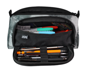 Jacbag Prime XL-Lastik Ayraçlı İki Bölmeli Kalem Kutusu Prime XL-Gri Bulut