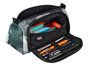 Jacbag Prime XL-Lastik Ayraçlı İki Bölmeli Kalem Kutusu Prime XL-Gri Bulut