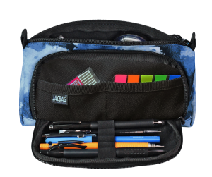 Jacbag Prime XL-Lastik Ayraçlı İki Bölmeli Kalem Kutusu Prime XL-Mavi Bulut