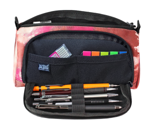 Jacbag Prime XL-Lastik Ayraçlı İki Bölmeli Kalem Kutusu Prime XL-Pembe Bulut