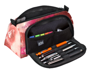 Jacbag Prime XL-Lastik Ayraçlı İki Bölmeli Kalem Kutusu Prime XL-Pembe Bulut