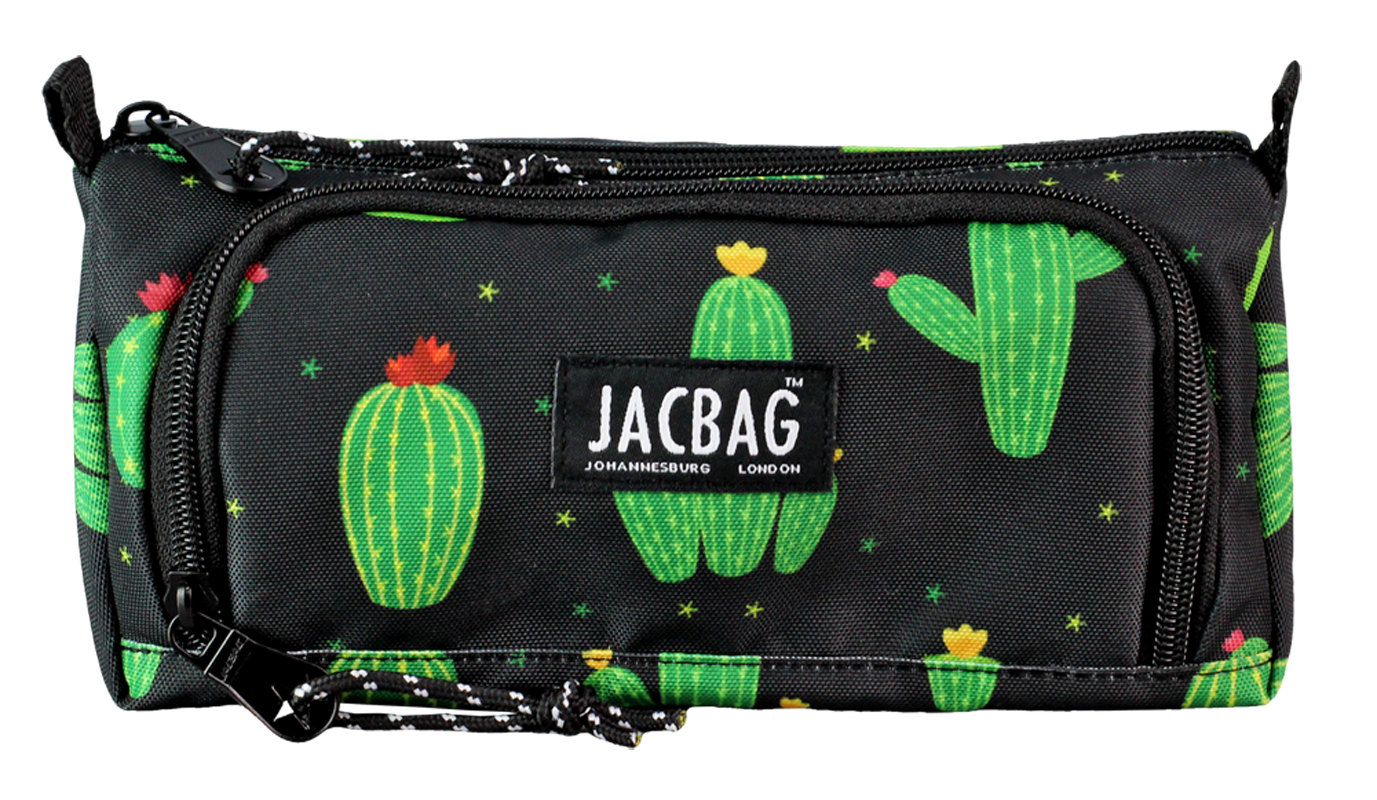 Jacbag Prime XL-Lastik Ayraçlı İki Bölmeli Kalem Kutusu Prime XL-Kaktüs