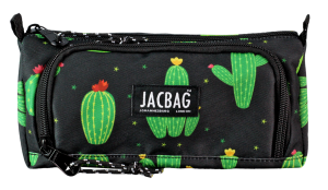 Jacbag Prime XL-Lastik Ayraçlı İki Bölmeli Kalem Kutusu Prime XL-Kaktüs