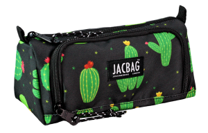 Jacbag Prime XL-Lastik Ayraçlı İki Bölmeli Kalem Kutusu Prime XL-Kaktüs