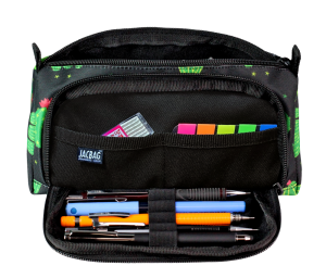 Jacbag Prime XL-Lastik Ayraçlı İki Bölmeli Kalem Kutusu Prime XL-Kaktüs