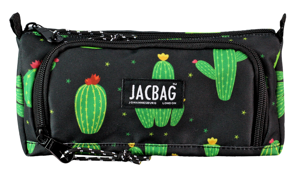 Jacbag Prime XL-Lastik Ayraçlı İki Bölmeli Kalem Kutusu Prime XL-Kaktüs