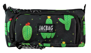 Jacbag Prime XL-Lastik Ayraçlı İki Bölmeli Kalem Kutusu Prime XL-Kaktüs