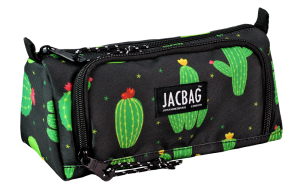 Jacbag Prime XL-Lastik Ayraçlı İki Bölmeli Kalem Kutusu Prime XL-Kaktüs