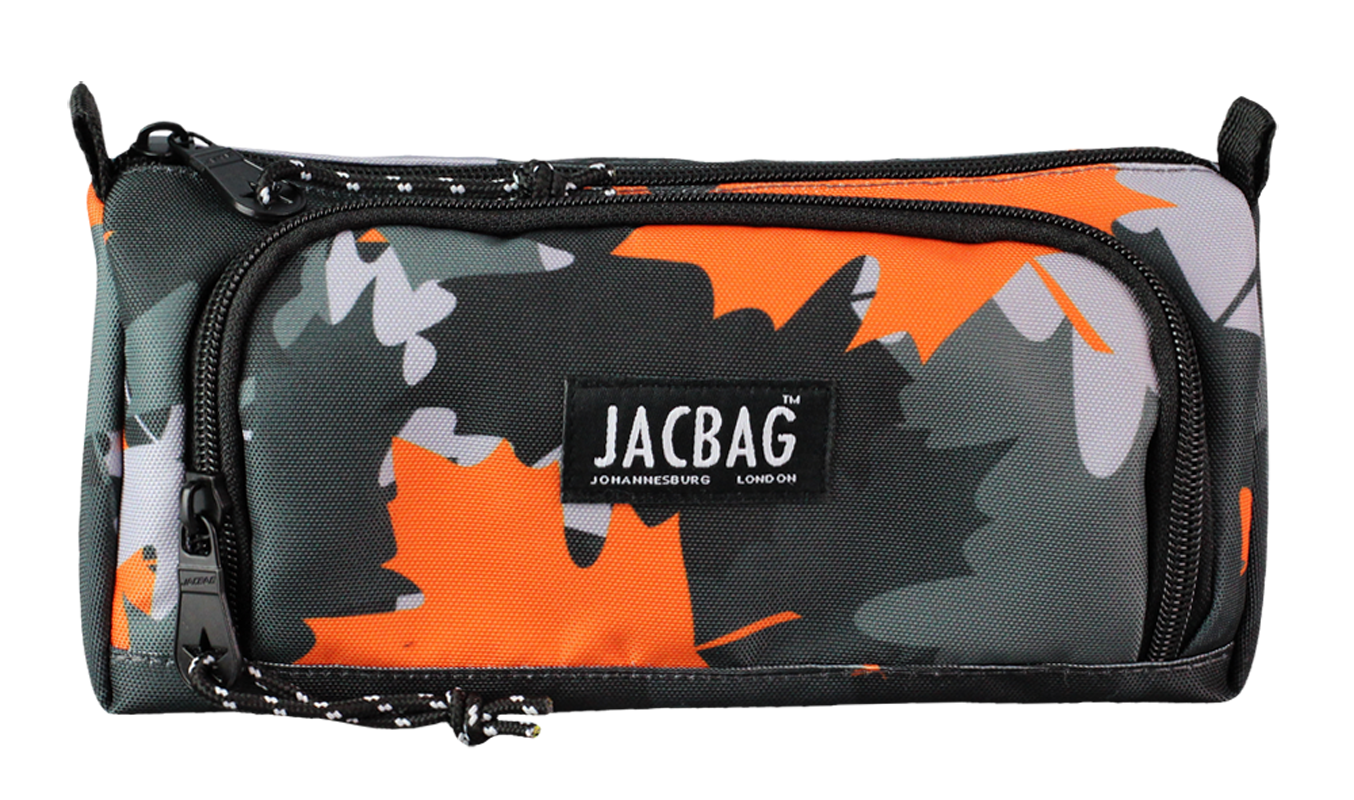 Jacbag Prime XL-Lastik Ayraçlı İki Bölmeli Kalem Kutusu Prime XL-Turuncu Camoflora