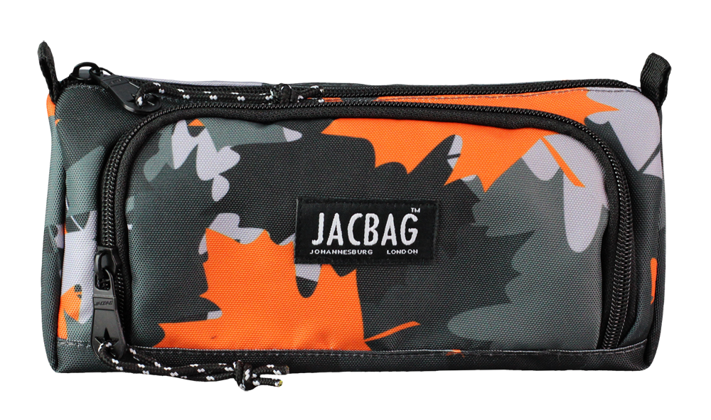 Jacbag Prime XL-Lastik Ayraçlı İki Bölmeli Kalem Kutusu Prime XL-Turuncu Camoflora