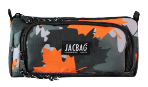 Jacbag Prime XL-Lastik Ayraçlı İki Bölmeli Kalem Kutusu Prime XL-Turuncu Camoflora
