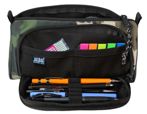 Jacbag Prime XL-Lastik Ayraçlı İki Bölmeli Kalem Kutusu Prime XL-Haki Camoflora