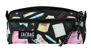 Jacbag Dual Prıme-Çift Bölmeli Üçgen Tip Kalem Kutusu Dual Prime-Pastel Pop