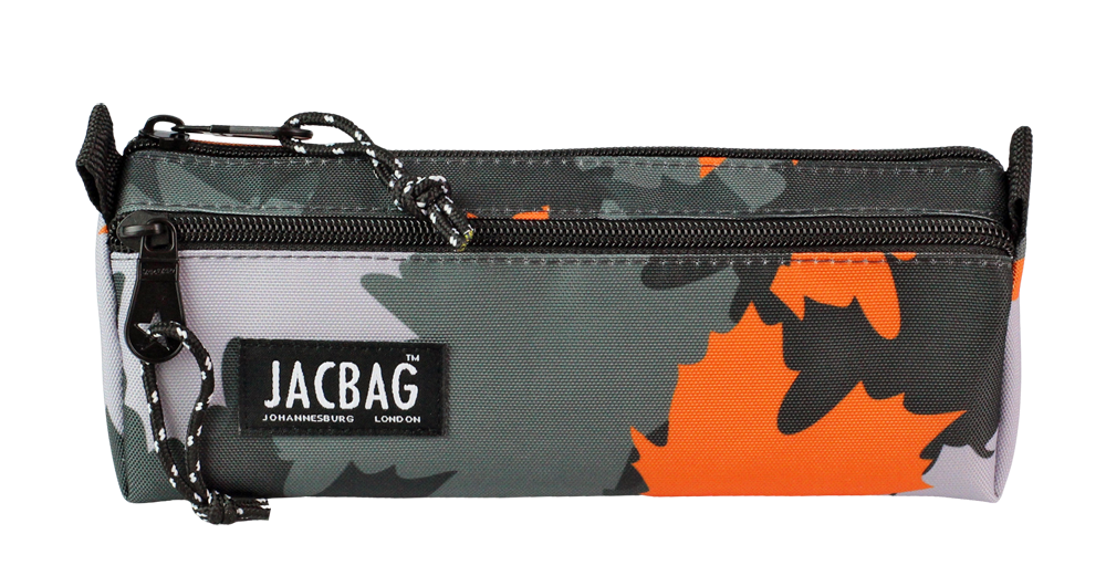 Jacbag Dual Prıme-Çift Bölmeli Üçgen Tip Kalem Kutusu Dual Prime-Turuncu Camoflora