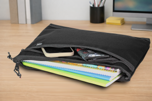 Jacbag Dual Zip Folder -İki Bölmeli Dosya Çanta  A4 Dual Zip Folder-Siyah